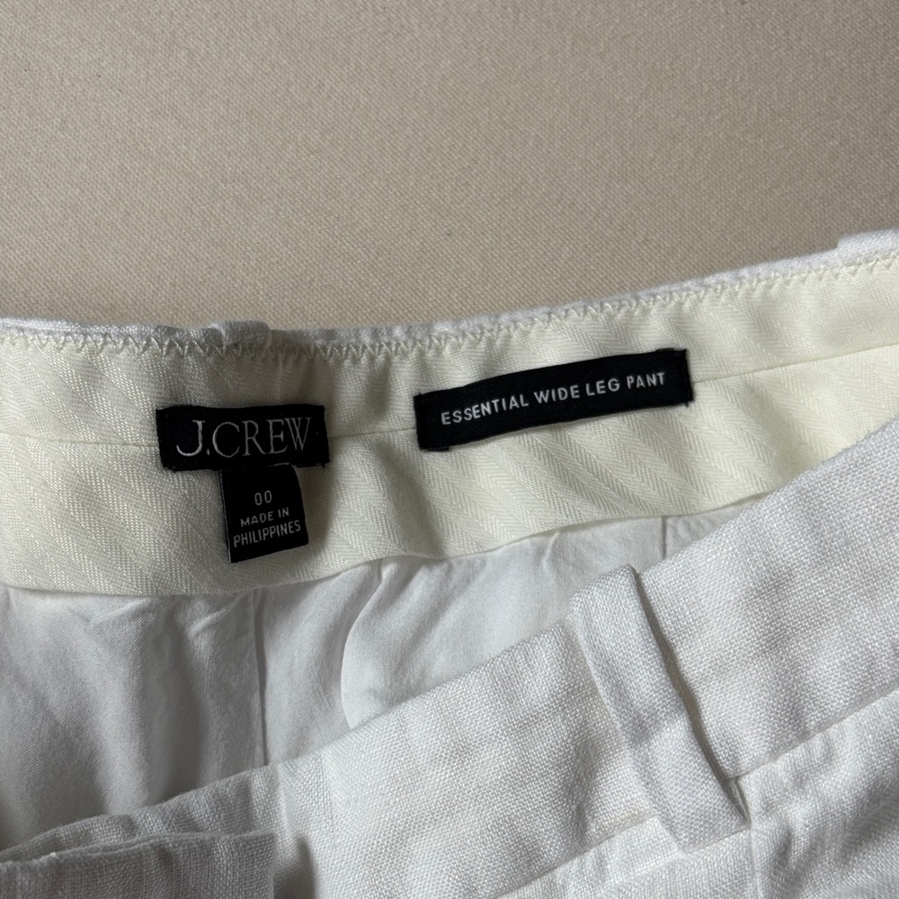 J. Crew White Linen Trousers - Picture 2 of 2